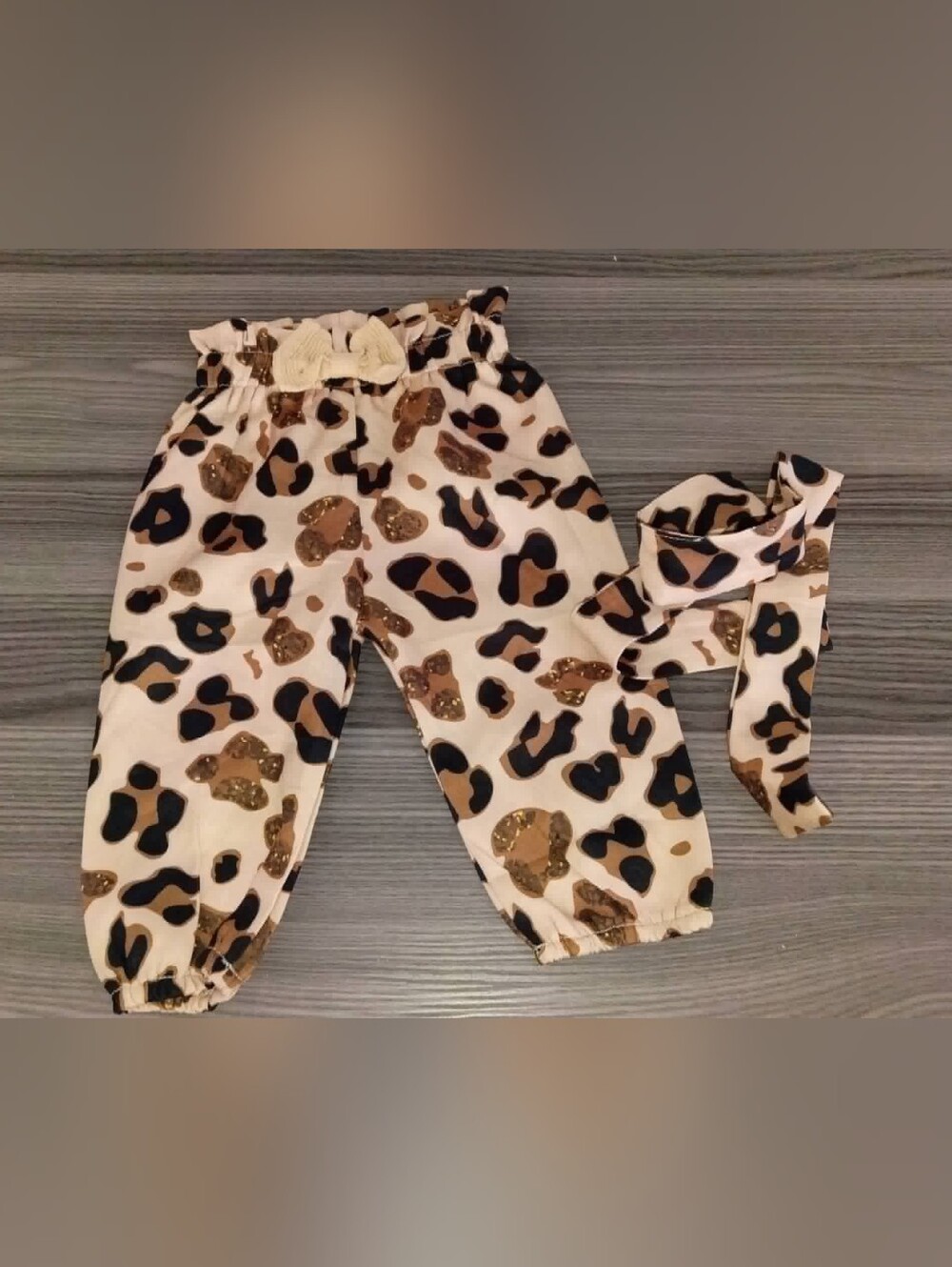 Baby Girls 3-6m Leopard Print Pants And Headpiece